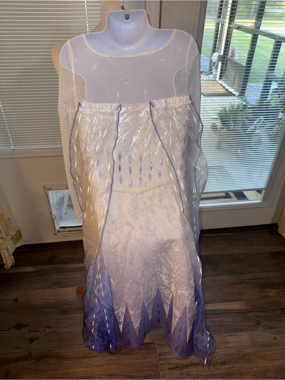 Disney Elsa White and Purple Gradient Embellished Women’s Dress